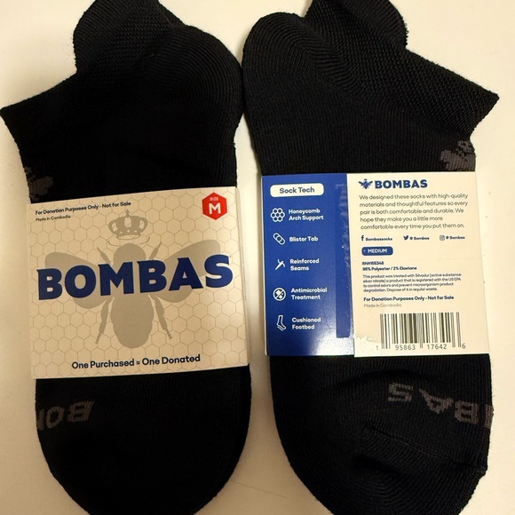 Bombas Other - Bombas Men's Black No Show Low Athletic Socks 2 Pair